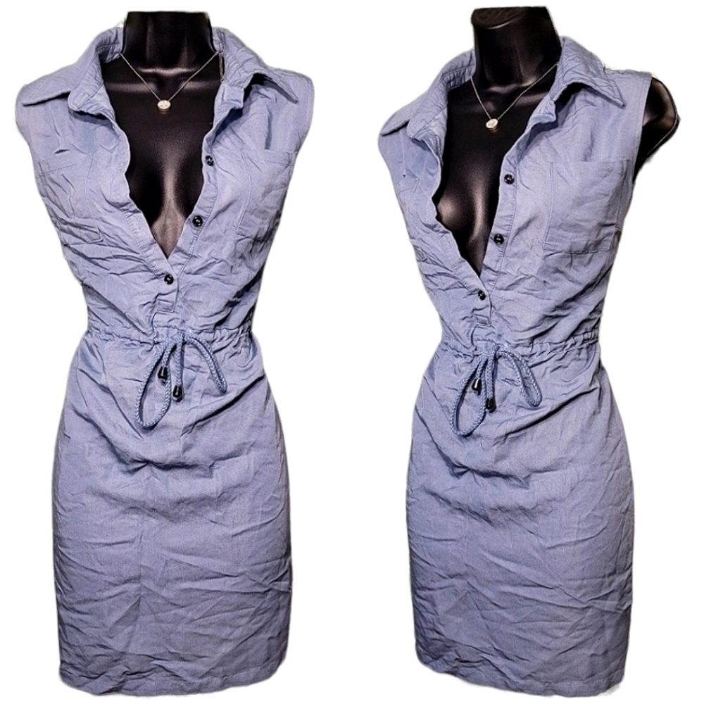 💎Appraisal Sky Light Blue Button-Up Sleeveless Dress💎